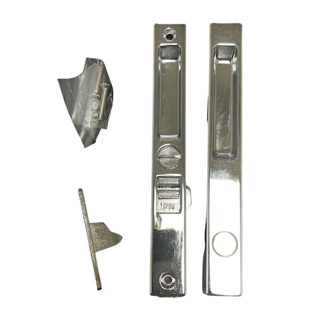 G.A.S. Hardware Sliding Glass Patio Door Handle Set, Non-Keyed, Flush Mount, With Nite Lock DL-504-CHROME